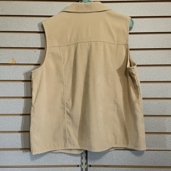 d&co Denim And Company Sleeveless Top Shirt Blouse Vest Tan Medium LN - Picture 2 of 5
